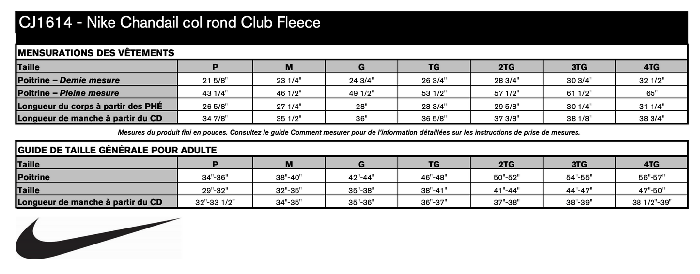 Chandail Nike Club Fleece